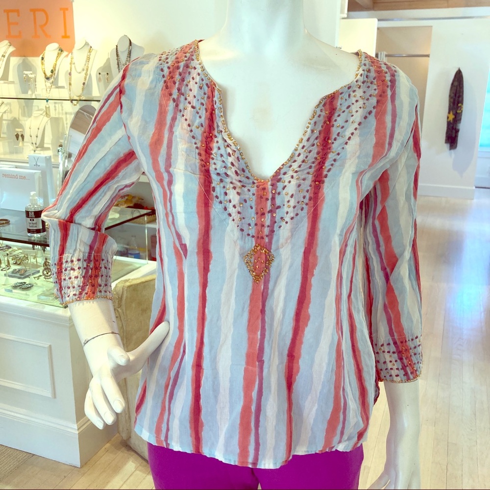 Kerry Cassill Beaded and Embroidered Tunic